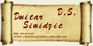 Dmitar Simidžić vizit kartica